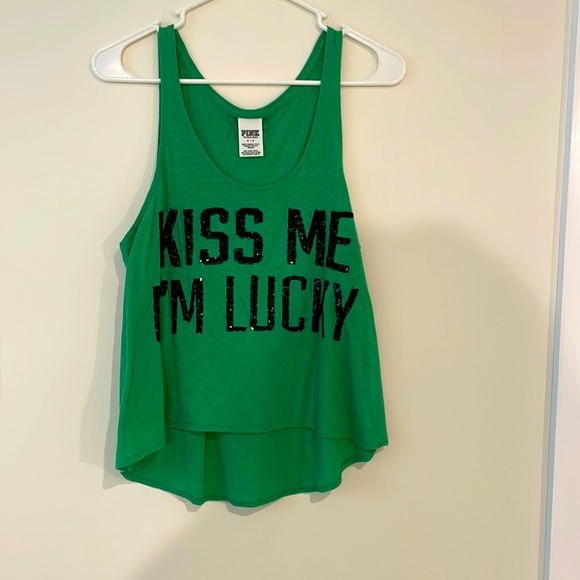 Lucky Green Tank Top by Pink - Picture 1 of 4